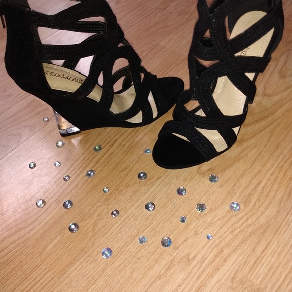 Sexy wedge glass SHOE DAZZLE heel NWOT - Picture 7 of 7